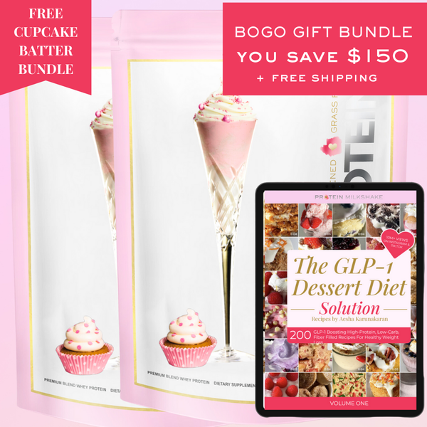 FREE GIFT BUNDLE: Cupcake Batter Protein Powder + 200 GLP-1 Breakfast Recipes Cookbook